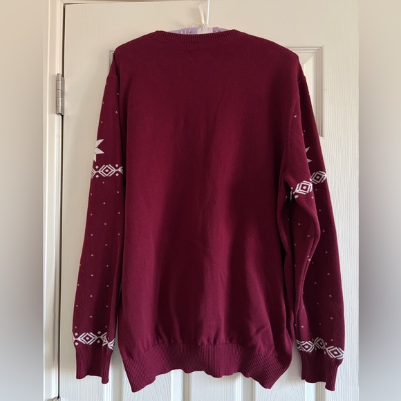 Chaps Maroon Sweater with White Nordic Design Men Size XL - Picture 7 of 9